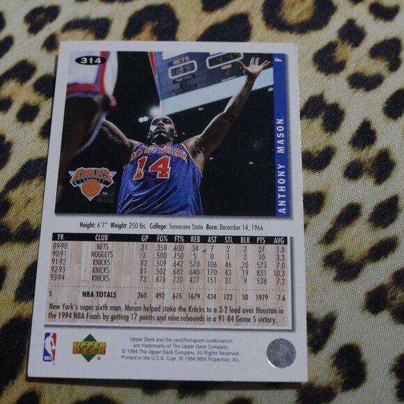 Anthony Mason #314 Basketball Card - Picture 2 of 2
